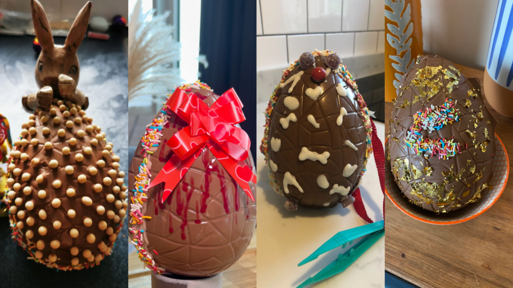 Image of easter egg designs from our team social back in April.